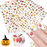 3D Thanksgiving Nail Art Stickers 15 Sheets Autumn Fall Nail Art Accessories Decals Self-Adhesive Maple Leaf Pumpkin Turkey Designs Sticker for Women Nail Arts DIY Nail Decorations Halloween Party