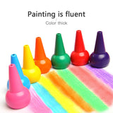 Finger Crayons Richgv for Kids Washable, Non-Toxic 12 Colors Toddler Crayons Stackable Toys for Boys and Girls