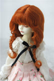 BJD Wigs D2033B Twins Braids Mohair BJD Doll Wigs varopis Sizes and Colors Available (Carrot, 7-8inch)