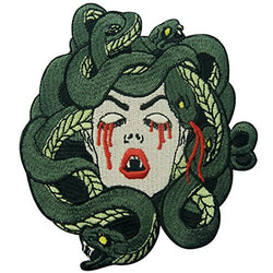 ZEGINs The Bleeding Medusa Embroidered Badge Iron On Sew On Patch