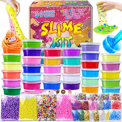 Slime Kit for Girls Boys, DIY Slime Kit Gifts for 6 7 8 9 10+ Year Old, Slime Kit with Butter Slime, Jumbo Slime Party Favors Gift, Crystal Slime Making Kit for Girls 10-12, Kids Art Craft Kit