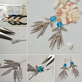 PandaHall Elite 1 Box of About 30pcs Nickel and Lead Free Tibetan Style 6 Kinds Feather Charm