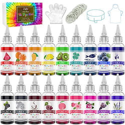 Tie Dye Kit - 18 Colors Permanent Fabric Dye with Rubber Bands, Gloves, Table Cover, Apron for Kids and Adults Tie-Dye Art - All-in-1 Textile Paint Dye for DIY Shirt, Hoodie Clothing Painting