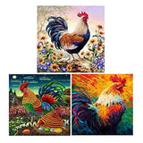 farawamu Diamond Painting, 30x30cm Rooster Animal Cross Stitch Craft DIY Mosaic Full Round Rhinestone Embroidery Painting for Home Wall Decor, Gift for Friends G-3012