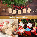 Fuyit 125Pcs Unfinished Wooden Christmas Ornaments, 10 Shape Predrilled Wood Slices Cutouts for Holiday Hanging Embellishments, Painting, DIY Crafts