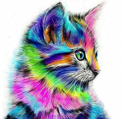 DIY 5D Diamond Painting by Number Kits, Full Drill Cute Cat Embroidery Cross Stitch Arts Craft Canvas Wall Decor 12 x 12inch