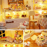 Kisoy Romantic and Cute Dollhouse Miniature DIY House Kit Creative Room Perfect DIY Gift for Friends,Lovers and Families(Cake Diary)Plus Dust Proof Cover