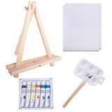 Vencer 13-Piece Acrylic Artist Painting Set with Mini Table Easel, Canvas Panel, Brushes & Palette