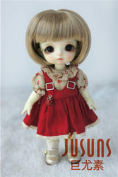 JD286 5-6inch 13-15CM Bobo Doll Wigs 1/8 Lati Yellow Synthetic Mohair BJD Doll Wigs (Light Brown)