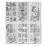 Nail Stamping Plates Butterfly Skull Peking Opera 10pcs/lot Leaves Flower Series Mutil 3D Diy Nail Art Image Stencil Stamp Template Plate Polish Manicure