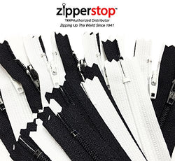 ZipperStop Wholesale - 50pcs~ Black 25 & White 25 YKK® #3 Nylon Coil Zippers Tailor Sewing Tools
