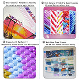 MOHARY 12 Pack 5d Diamond Painting Kits Diamond Paintings Art Kit Crafts Drill Acrylic Embroidery Cross Stitch for Home Wall Decor Sun Moon Scenery Beach (Canvas 12X12In)