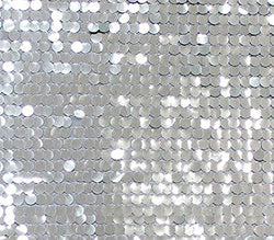 Sequin Fabric NEW Paillette Glossy Dangle Mesh SILVER / 52" Wide / Sold by th...