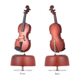 ammoon Classical Wind Up Violin Music Box with Rotating Musical Base Instrument Miniature Replica Artware Gift