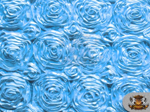 Rosette Satin Fabric TURQUOISE / 54" Wide / Sold by the yard