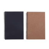 Soft Cover Spiral Notebook Journal 2-Pack, Blank Sketch Book Pad, Wirebound Memo Notepads Diary Notebook Planner with Unlined Paper, 100 Pages/50 Sheets, 7"x 4.75" (Black&Brown)