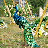 Peacock Statue Garden Decor Metal Peacock Yard Art Lawn Decoration