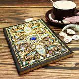 Diamond Painting Mandala Cover Notebook DIY Special Shaped Diamond Painting Diary Book 64 Pages A5 Office Notebook for Birthdays or Christmas Gifts (Mandala D)