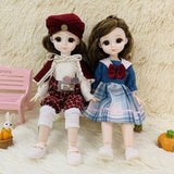 1/6 Ball 20 Jointed Dolls Full Set with Fashion Clothes Soft Wig 3D Big Brown Eyes Doll Toys for Girl Gift
