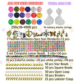 Unicorn Clay Beads for Bracelets Making,4939pcs Clay Flat Round Polymer Beads kit with Pendant,Jump Rings,Smiley, Full Letter Beads for Jewelry Necklace DIY Craft Gift for Girls--18 Colors Clay Bead