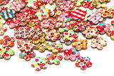 Pack of 50-55 PCS Flower Buttons-Mixed Wood Buttons Sewing Scrapbooking Flowers Shaped 2 Holes