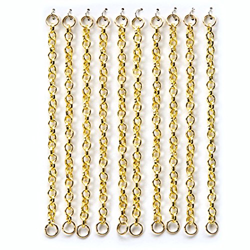 Darice 10 Piece Jewelry Round Cable Chains, 3", Gold