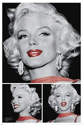 Buyartforless New Marilyn Monroe - Red Lip 36x24 Art Print Poster Hollywood Icon Legend Graphic Image