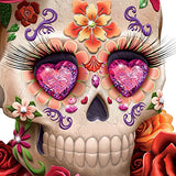 Margaret Le Van Sugar Skull Art Figurine with Faux Gems and Fabric Eyelashes by The Hamilton