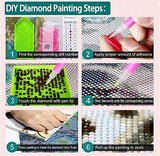 DIY 5D Diamond Painting Kits for Girls Adults Kids Beginner, Full Drill Crystal Rhinestone Embroidery Paint Diamonds Art Craft for Indoor Home Wall Decor Gift(12"x16")