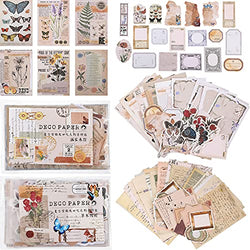 Scrapbooking Supplies Journaling Vintage Scrapbook Stickers Adhesive Scrapbook Washi Stickers Retro Collection Paper Decals for Album Art Craft (Nature Series,400 Pieces)
