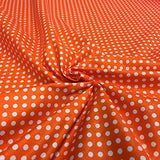 Cotton Printed Polka Dot Fabric 45" Wide 100% Cotton By The Yard Orange