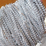 RayLineDo? 3A Class 4mm Clear Rhinestone Diamante Silver Plated Chain 10 Yard Lenght for Wedding