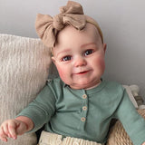 Anano Realistic Newborn Baby Dolls 20 Inch Silicone Baby Doll Lifelike Reborn Baby Doll Weighted Weighted Baby Dolls That Look Real Reborn Toddler Doll Hand Drawn Hair Doll with Green Outfit Gift Set