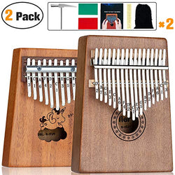 Scorina Kalimba 17&10 Two Pack Kalimba Thumb Piano,With Study Instruction And Tune Hammer(2019 New Design),Best Gifts For Adult,Kids And Beginners
