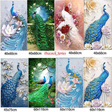TOCARE Large Diamond Painting Kits for Adults 40x60cm Lucky Bird Full Drill Paint with Diamonds Dotz Home Wall Art Decor Presents for Your Family,Blue Peacock