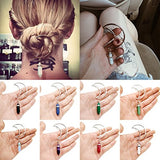 UBOOMS 8 Pcs Women Alloy Moon Hair Clip Natural Stone Pendant Charms Clamp Hairpin Barrettes