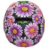 World Buyers Sugar Skull Coin Bank Purple Daisy 3.875x5.75x4.25 H