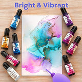Alcohol Ink for Epoxy Resin - 24 Bottles Alcohol-Based Ink Vibrant Color High Concentrated Alcohol Paint Pigment Resin Ink for Resin Crafts Tumblers Acrylic Fluid Art Painting, 10ml/0.35 fl oz