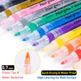 Paint pens, Acrylic Paint Markers Fine Point More Ink for Rocks, Craft, Ceramic, Glass, Wood, Fabric, Canvas - Art Crafting Supplies Set of 18 Colors