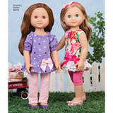 Simplicity US8574OS 14" Doll Clothes Sewing Patterns by Wellie Wishers, One Size