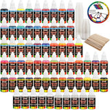U.S. Art Supply 54 Color Ultimate Acrylic Airbrush, Leather & Shoe Paint Set with Cleaner, Thinner,