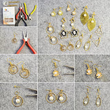 PandaHall Elite 1 Box Earring Making Sets 25 Styles with Earring Hook Clip-on Earring Ear Studs