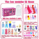 Baby Doll Clothes and Accessories - 101 Pcs Girl Dolls,5 Wedding Gowns 5 Fashion Dresses 10 Pairs Shoes for 11.5 inch Doll Girls Gift Age 5 6 7 8 9 10