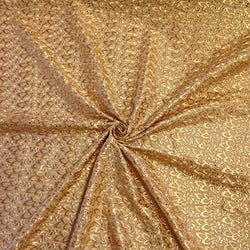 Cotton Eyelet Floral Embroidery Fabric 44 (Gold)