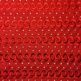 Cotton Eyelet Spiral Embroidery Fabric 44 (Red)