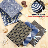 6 Pieces Japanese Fat Quarters 19.7 x 15.7 Inch, Japanese Sea Wave Fat Quarters Fabric Bundles, Sewing Quilting Fabric for Face Protectors Crafting Projects