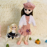 1/6 Ball 20 Jointed Dolls Full Set with Fashion Clothes Soft Wig 3D Big Brown Eyes Doll Toys for Girl Gift