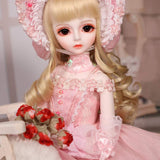 BJD Move Doll 1/4 SD Doll 12 Ball Jointed Fashion Delicate Girl DIY Toys with Clothes Shoes Wig Makeup for Girls