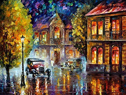 California Wall Decor LA painting On Canvas By Leonid Afremov Studio - Los Angeles, 1930