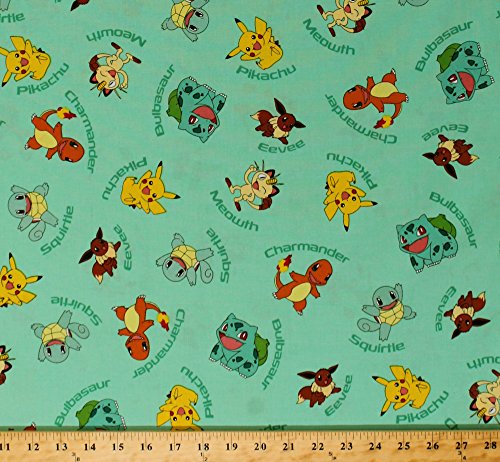 Cotton Original Pokemon Characters with Names Pikachu Meowth Squirtle Charmander Bulbasaur Eevee